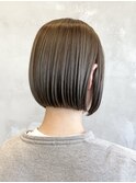調布ショートボブ切りっぱなしレイヤーボブ前下がり髪質改善前髪