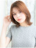 武蔵小杉/髪質改善/アプリコットオレンジ!外ハネミニウルフボブe