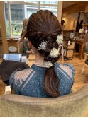 韓国風ゆる編み×大人可愛いヘアセット