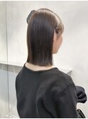 アッシュグレージュ×透明感カラー×切りっぱなしボブ×ロブ