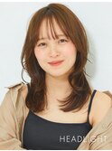 小顔くびれミルクブラウン似合わせウルフミディアムレイヤー韓国