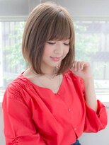 ルティア(Lutia) 斜めバング グレージュ 大人かわいい★★