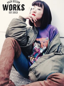 ワークス ヘアデザイン(WORKS HAIR DESIGN) ロブヘアー×攻めバング