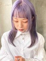 テトヘアー(teto hair)&nbsp;パープル薄紫ハイトーンブリーチカラー姫カットケアブリーチ