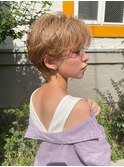 ノンブロー小顔ショート×ベージュ20代30代40代★［liberta/植松