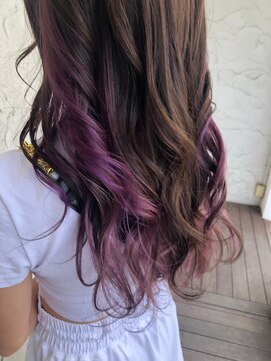 ダブル(W) インナーカラー☆パープル