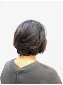無造作パーマ/ショート/ショートボブ/小顔/40代50代60代/黒髪