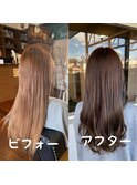 #ココアベージュ #ブリーチなし #アディクシーカラー