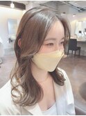 韓国風 センターパート × ナチュラルブラウン
