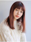 [ANDREY]イメチェン/レッドブラウン/フルバング/似合わせカット