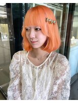 アクシス 栄ガスビル店(`AXIS) 【 HIYORI 】" たぷんとボブにペールオレンジ "