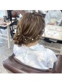 編み込みサイドアップ