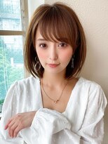 ★くびれヘアデジタルパーマチェリーブラウン