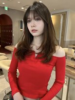 ジーナ 博多(Zina)&nbsp;髪質改善＊似合わせ丸顔レイヤーブラウン＊美髪【Zina博多】