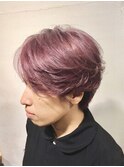 バイオレットピンクのサイドグラデーションボブ
