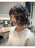 ワンレングスボブ　ボブパーマ