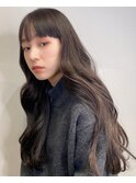 ラベンダーグレージュ/暗め透明感カラー/ワイドバング/似合わせ