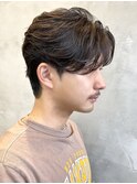 調布メンズパーマセンターパートフェザーパーマニュアンスパーマ