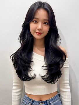 くびれロング レイヤーカット ゆるふわ 韓国 ヨシンモリ 艶髪