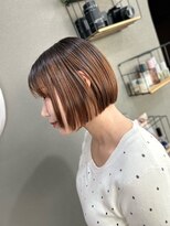 ヴィムヘアー 泡瀬店(VIM hair) 【切りっぱなしボブ】丸みシルエット×艶ブラウン|大人可愛い