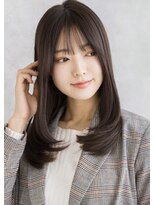 エレノア 博多ANNEX(Eleanor)&nbsp;【大人ヘアカタ】透明感地毛風グレージュ×内巻ミディ
