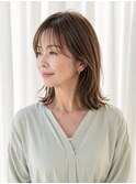 顔周りレイヤーカット大人女性アラサーアラフォー40代50代若見え