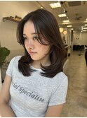 フレンチカジュアル大人美人小顔束感ウルフパーマミニウルフ