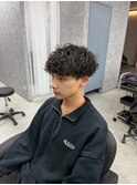 マッシュ×波巻きパーマ
