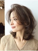 ミディアムレイヤー白髪ぼかしカラー30代40代50代60代
