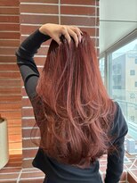 ルームヒゴバシ(room higobashi)&nbsp;ロングのレイヤースタイルにボルドーカラー