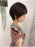 丸みショート暖色カラー夏ヘア
