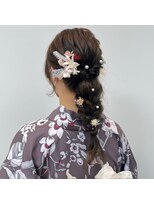 バサラ 大阪梅田店(VASARA) 浴衣 ヘアセット ロング 編み下ろし 大阪