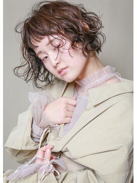 テトヘアー(teto hair) BOB［レイヤーボブ・ピンクグレージュ・ラフウェーブ］