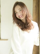 ロンドプランタン 恵比寿(Lond Printemps)&nbsp;ピンクベージュ 胸上ロング ウェーブパーマ 小顔愛されヘア