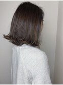 グレージュ_マロンベージュ Aラインボブ かきあげ