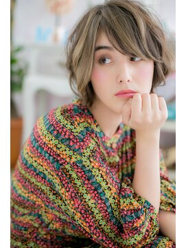 ミック 日暮里店(miq) 外国人風3Dレイヤーアシンメトリーくせ毛風ボブショートb1