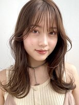 【GARDEN 田中麻由】マロンベージュ大人かわいいフェザーバング