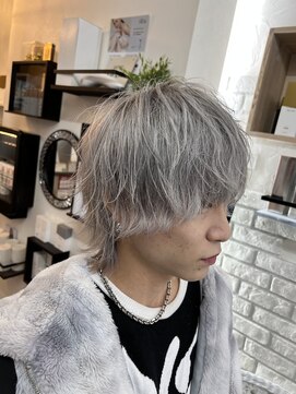 ヘアーグランデシーク(Hair Grande Seeek) メンズハイトーンダブルカラーホワイトカラー☆