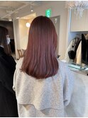 ピンクブラウン ロング ブリーチなしカラー sn