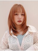 【レイヤーカット/阿部達哉】オレンジブラウン/ウルフ/顔まわり