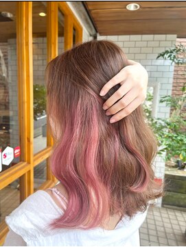 ノエル(noele) 《イヤリングカラー》ミルキーピンク×マロンベージュ