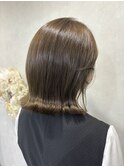 ミディアムボブ顔周りカット外ハネボブ岡山南中央町