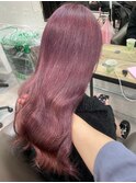 6847カシスレッドラベンダーパープルハイトーンワンホンヘア
