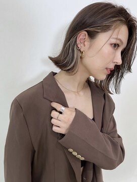 サイン 表参道(SIGN) 韓国ヘアグレージュカラーブリーチ無し髪質改善イヤリングカラー