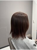 【ショートボブ×ピンクブラウンナチュラルグラデーション】