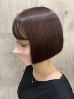 リティアンドビューティースタジオモッズシブヤ(LITTY&beauty studio M.O.D shibuya)&nbsp;ブリーチなし#ピンクブラウン#ボブヘア#ボルドーカラー