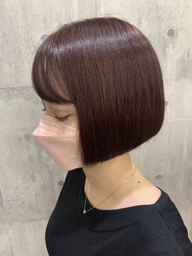 リティアンドビューティースタジオモッズシブヤ(LITTY&beauty studio M.O.D shibuya) ブリーチなし#ピンクブラウン#ボブヘア#ボルドーカラー