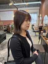 チャプター 問屋町(chapter)&nbsp;ブリーチなしケアカラーラベンダーブラウンくびれボブ韓国ヘア