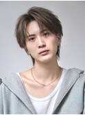 韓国コンマバングシースルーナチュラルセンターパートウルフ