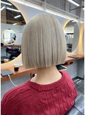 ミニウルフチェリーブラウンホワイトグレージュフェザーパーマ